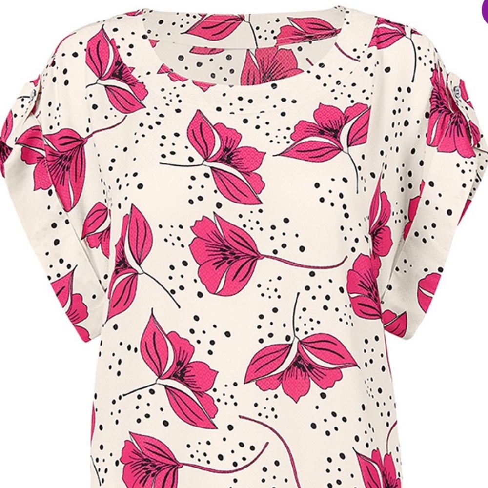 Cabi Poppy Short Sleeve Pullover Lightweight Boxy Top size L